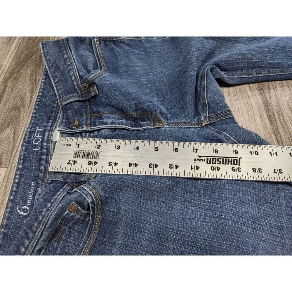 (3/$35) Ann‎ Taylor Loft Womens Size 6 Modern Pockets Denim Blue Jean Capris - Picture 9 of 10